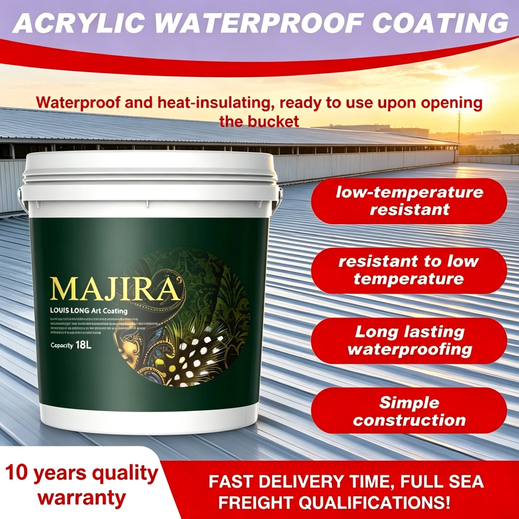 High Performance LOUIS LONG Acrylic Roof Wall Waterproof Paint Durable Seamless Liquid Coating Building Brush Guangdong